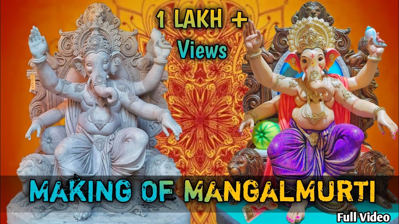Best Ganesha Murti Idol Painting | Making of MangalMurti | #ganeshchaturthi