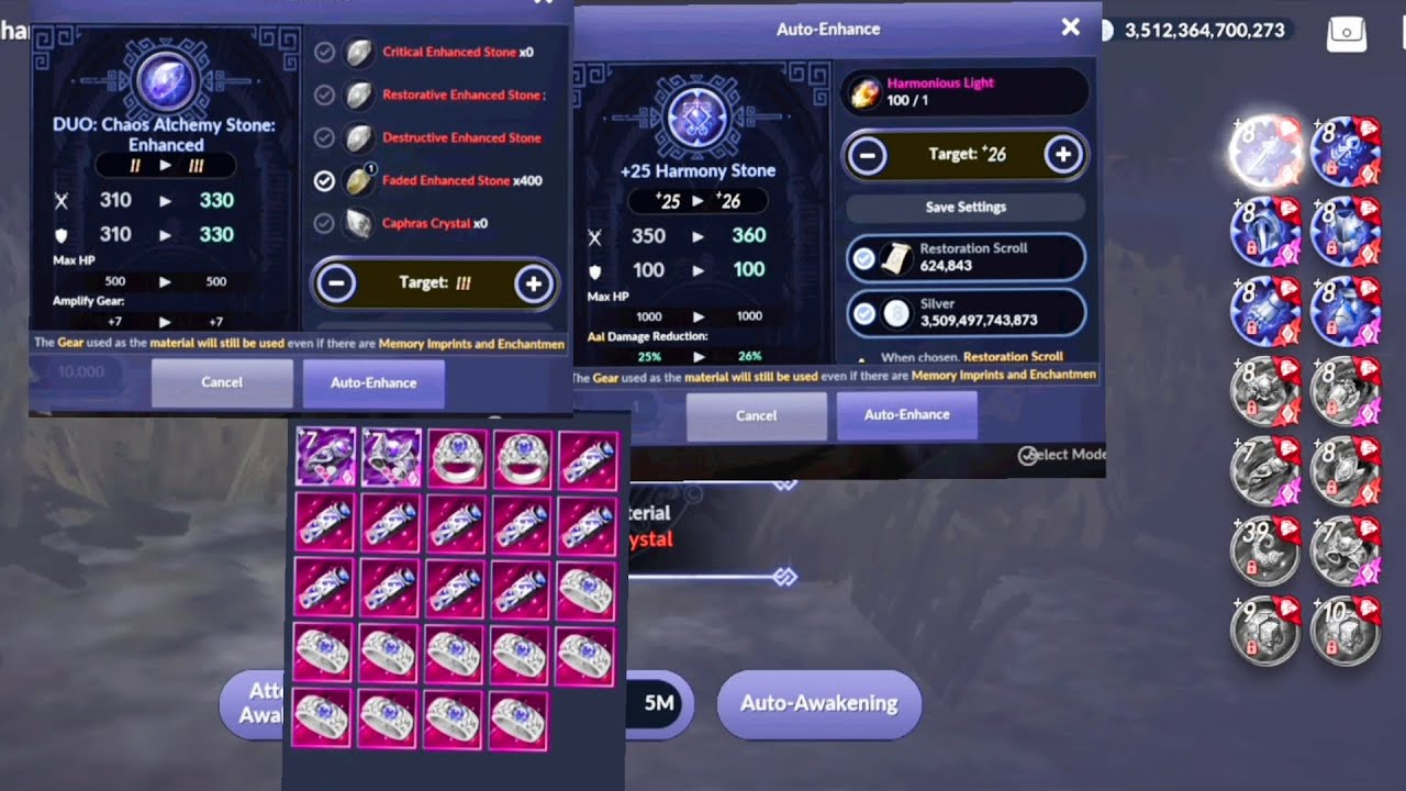 BDM 100 harmony,550 shushi,20 accessory enhancement attempt