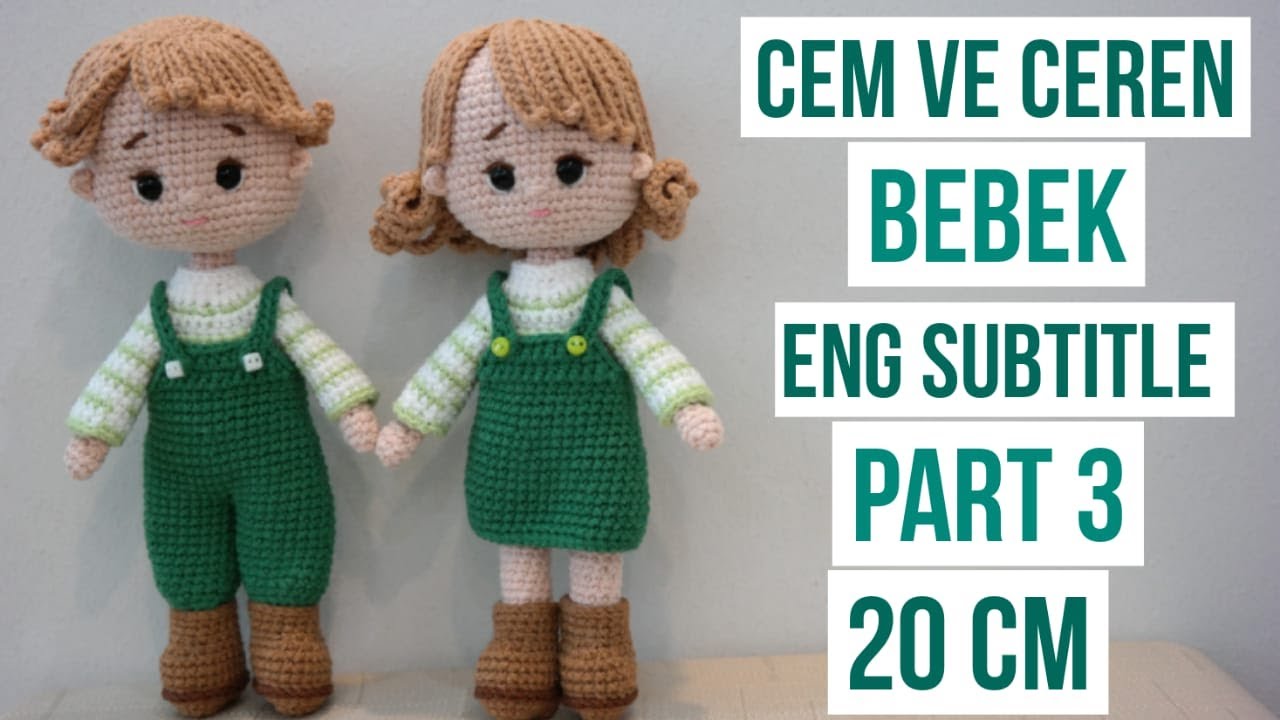 Amigurumi Cem ve Ceren Bebek/Eng Subtitle 20cm 3.Bölüm:Peruk Yapımı #crochet #valentinesday
