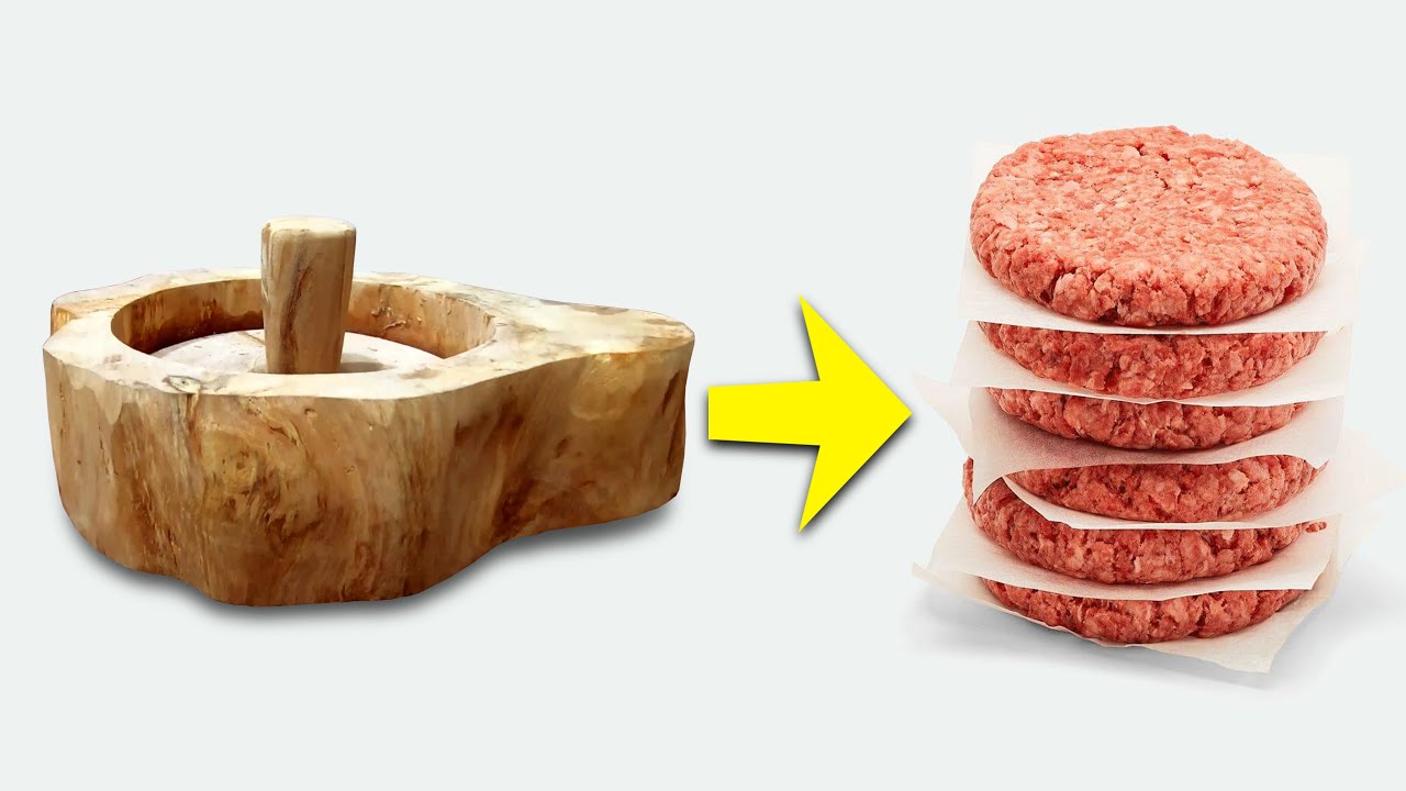 Making a Wooden Burger Press || Organic Burger Patty Maker || Rustic Meat Pie Mold