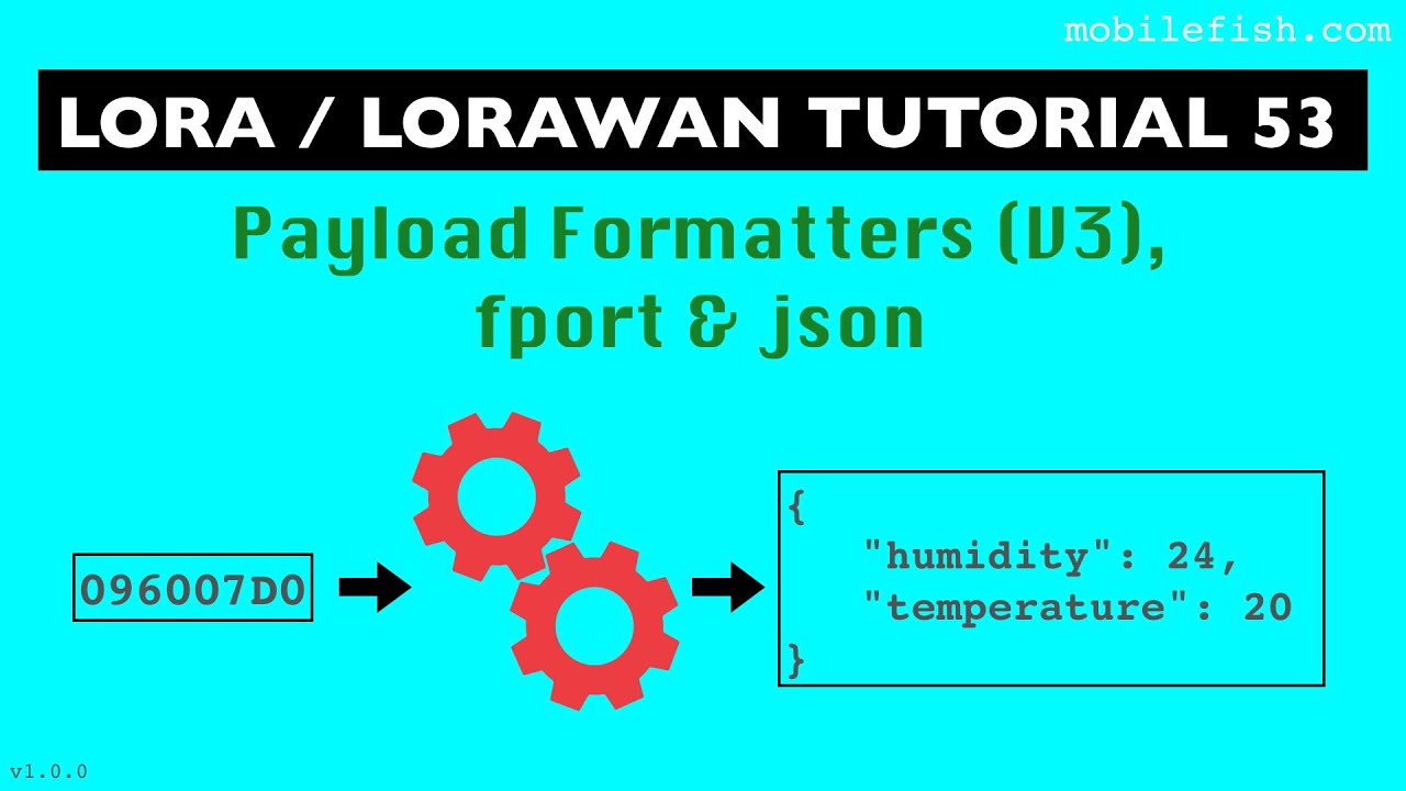 LoRa/LoRaWAN tutorial 53: Payload Formatters (V3), fport and json
