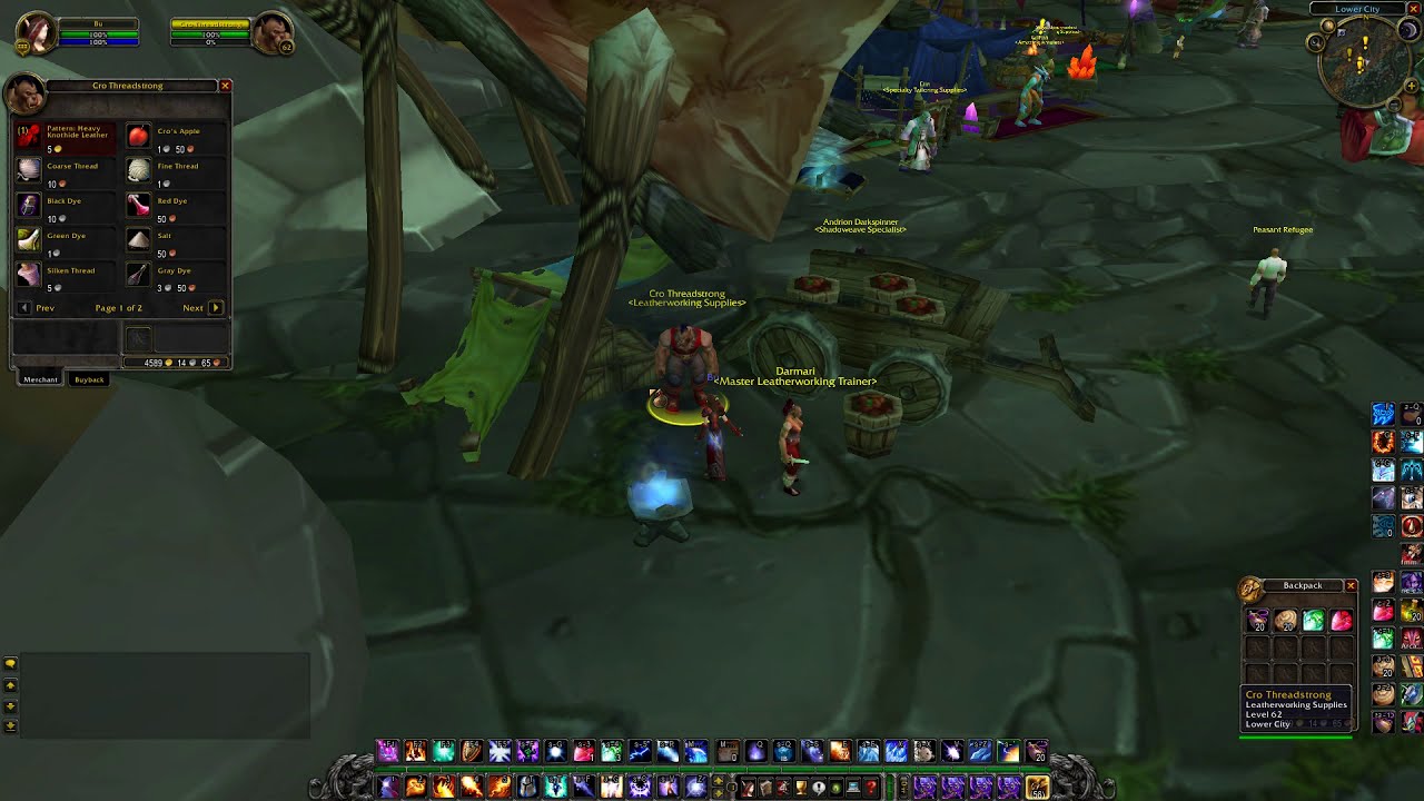 Shattrath Leatherworking Supplies Vendor Location, WoW TBC