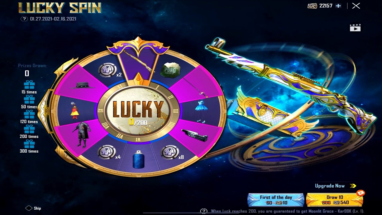Opening Lucky Spin Golden Kar98K Upgraded To Max Level 7 | PUBG MOBILE