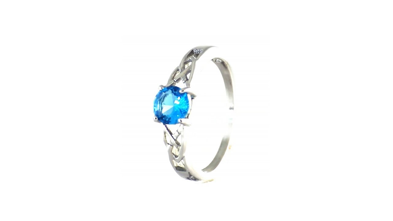 December Birthstone Cubic Zirconia Celtic Knot Ring | Fantasy Forge Jewelry