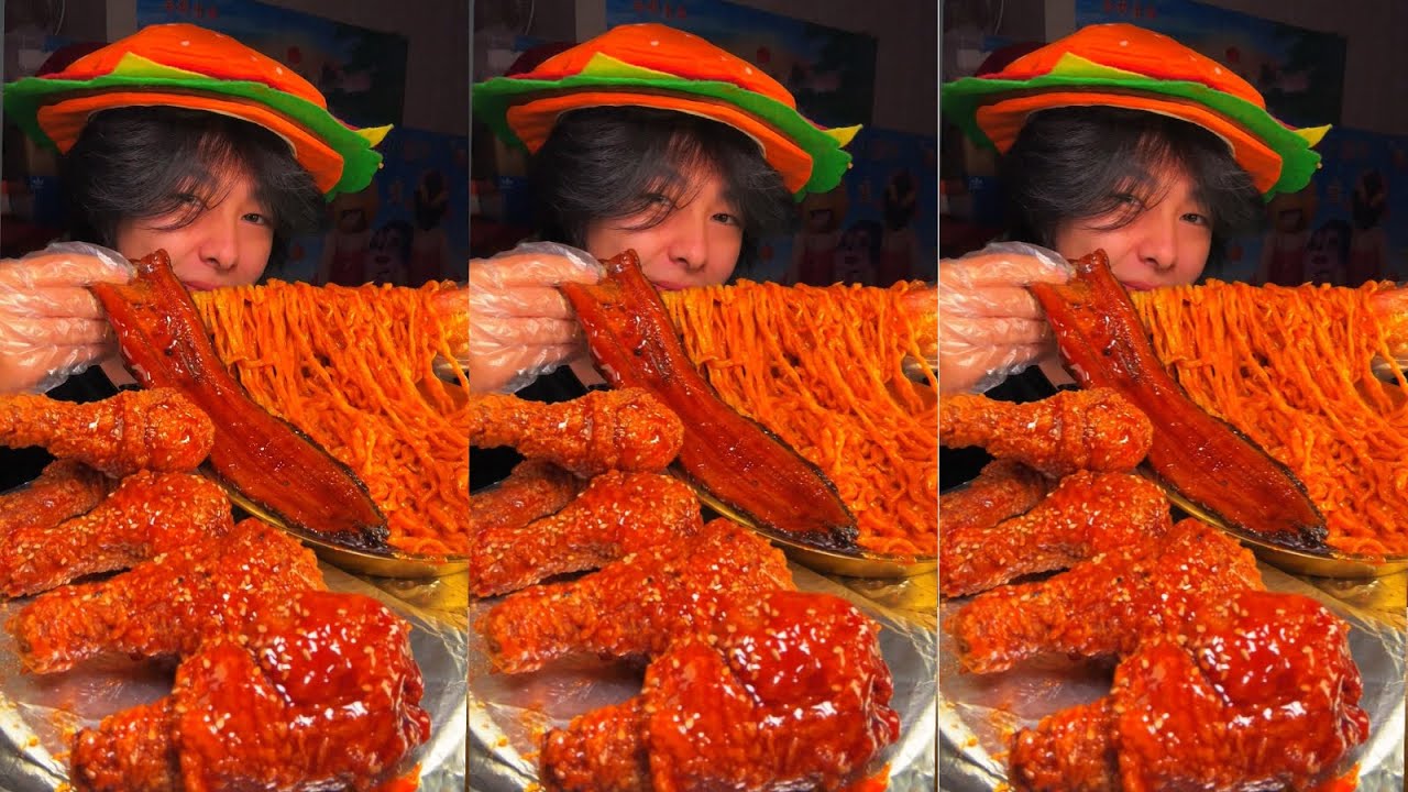 ASMR MUKBANG Watch Me Try The Best Turkey Noodles and Fried Chicken  Ever!