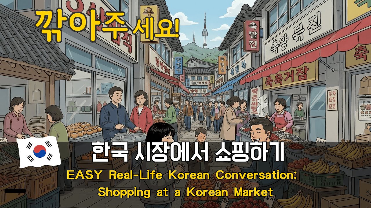 EASY Real-Life Korean Conversation: Shopping at a Korean Market for Beginners 🍓🛒(TOPIK 2)
