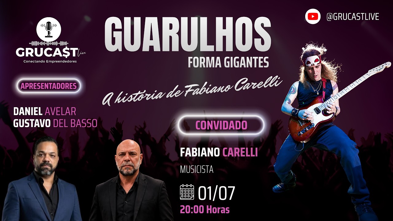Grucast Live #14 | GUARULHOS FORMA GIGANTES - A HIST&Oacute;RIA DE FABIANO CARELLI