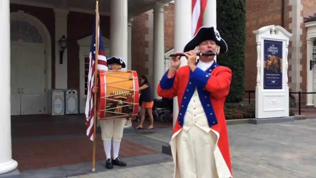 Spirit of America Fife & Drum show at Epcot's American Adventure