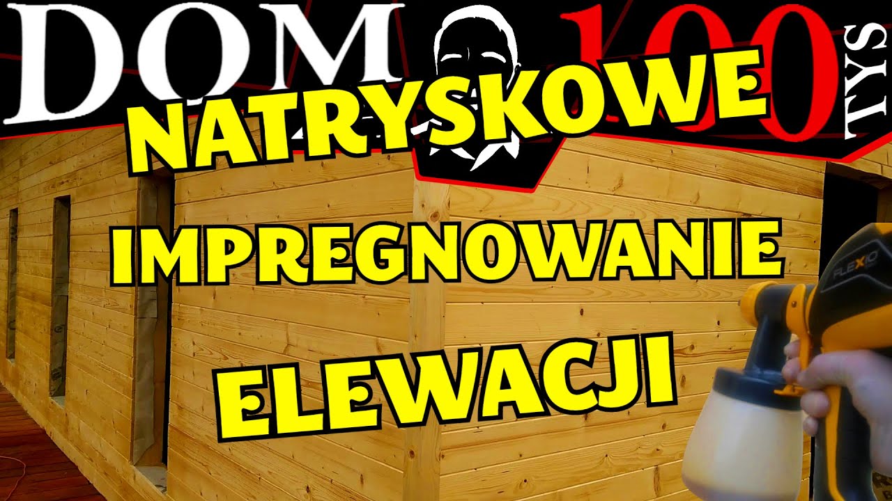 ►Impregnacja elewacji domku drewnianego. Natryskowe malowanie ścian. Dom za 100 tys #137
