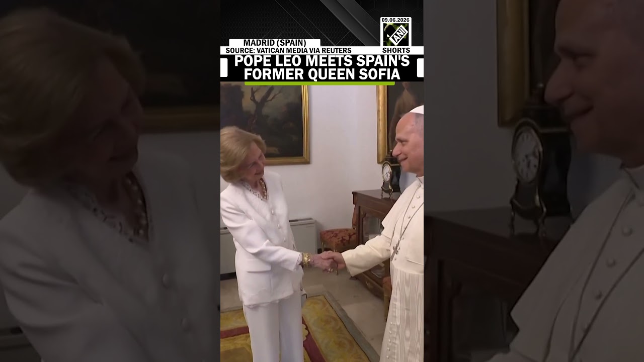 Pope Leo meets Spain's former Queen Sofia in Madrid