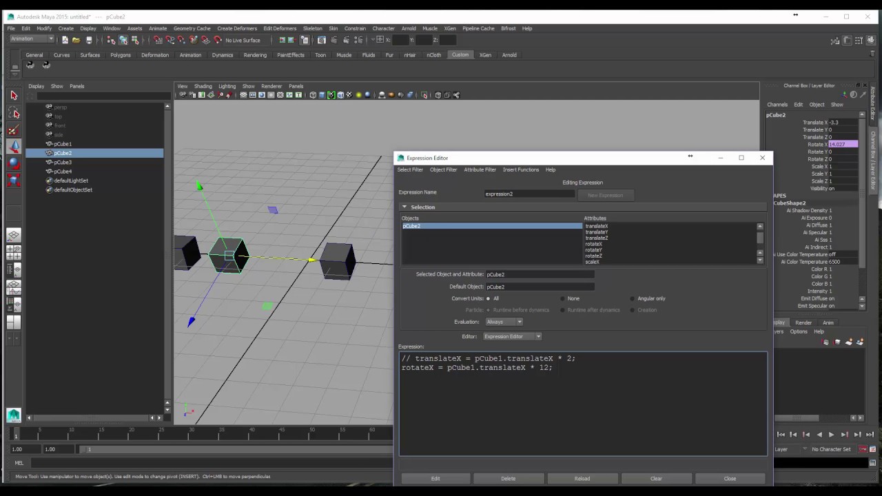 Maya Expressions Part 04 - Twisting Cubes