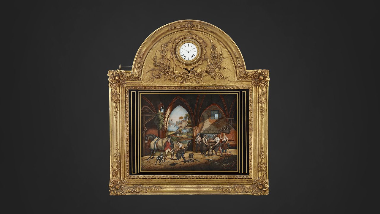 French Musical Automaton Picture Clock