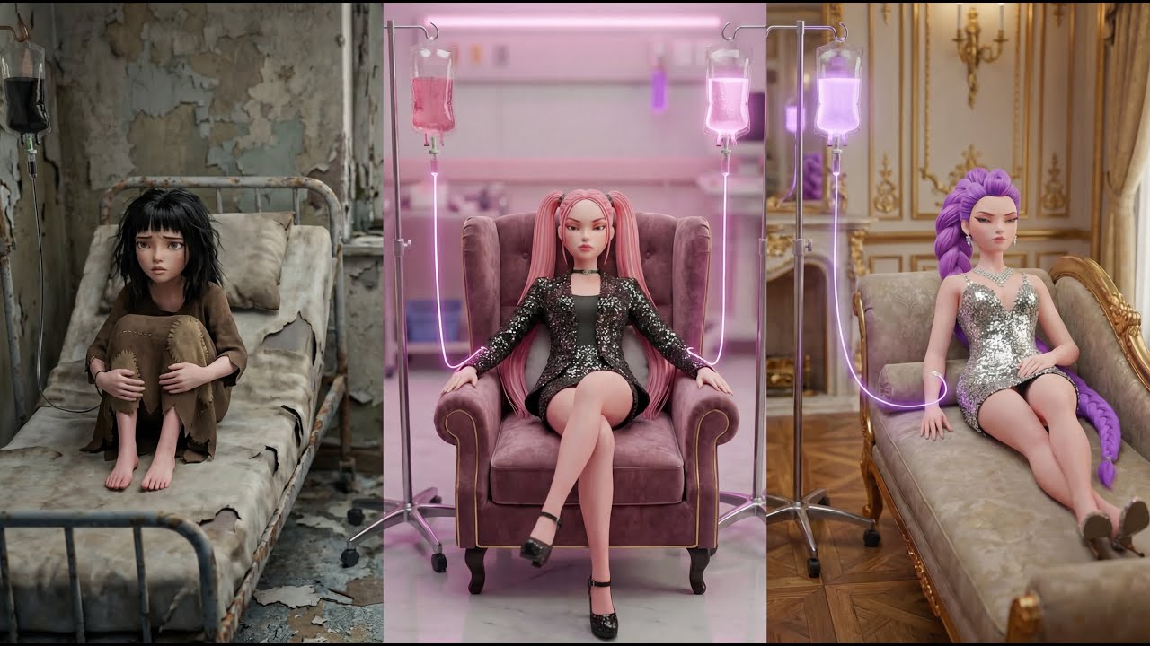 Poor vs Rich vs Giga Rich at the Hospital – Rescuing Poor Zoey 😱🏥 | KPOP Demon Hunters
