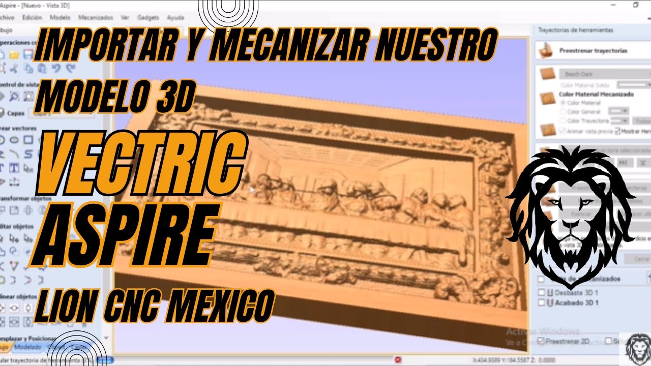 🥇✅ Tutorial de Vectric Aspire en español, como importar y mecanizar modelos 3D (.STL o.OBJ). ✅