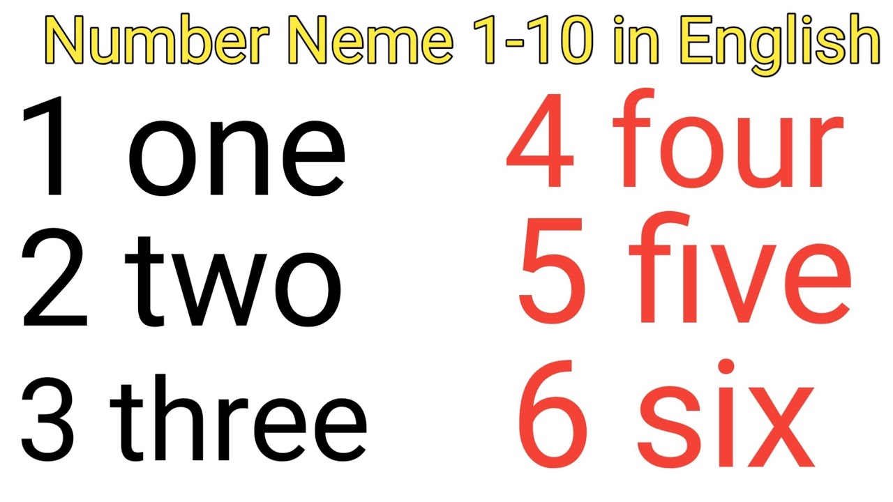 Learn Number names 1 to 10 in english। Number names। Number with spelling 