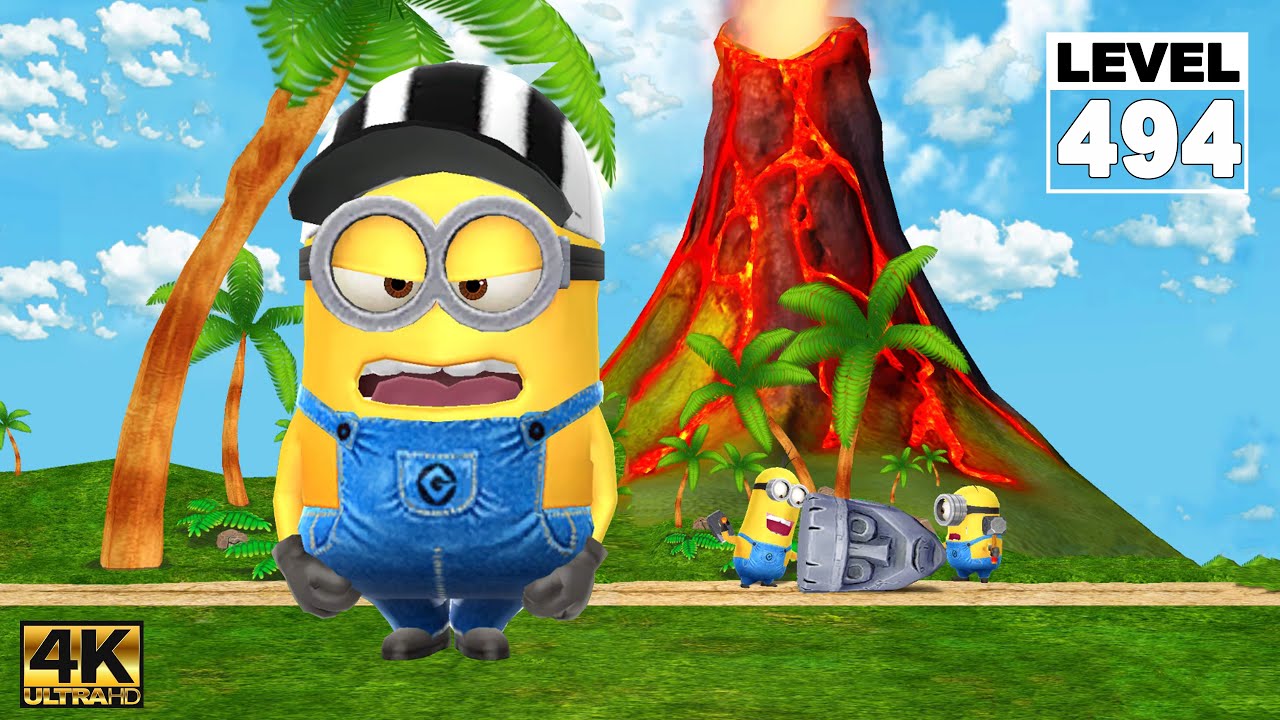 Minion Rush Referee Minion Near Miss an obstacle 80 times at The Volcano | LV.494 EP #345 | 4K