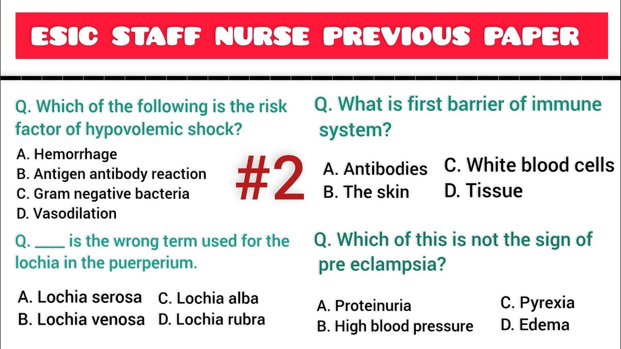 ESIC question paper for staff nurse||Practice Paper for ESIC||ESIC exam preparation 2024||