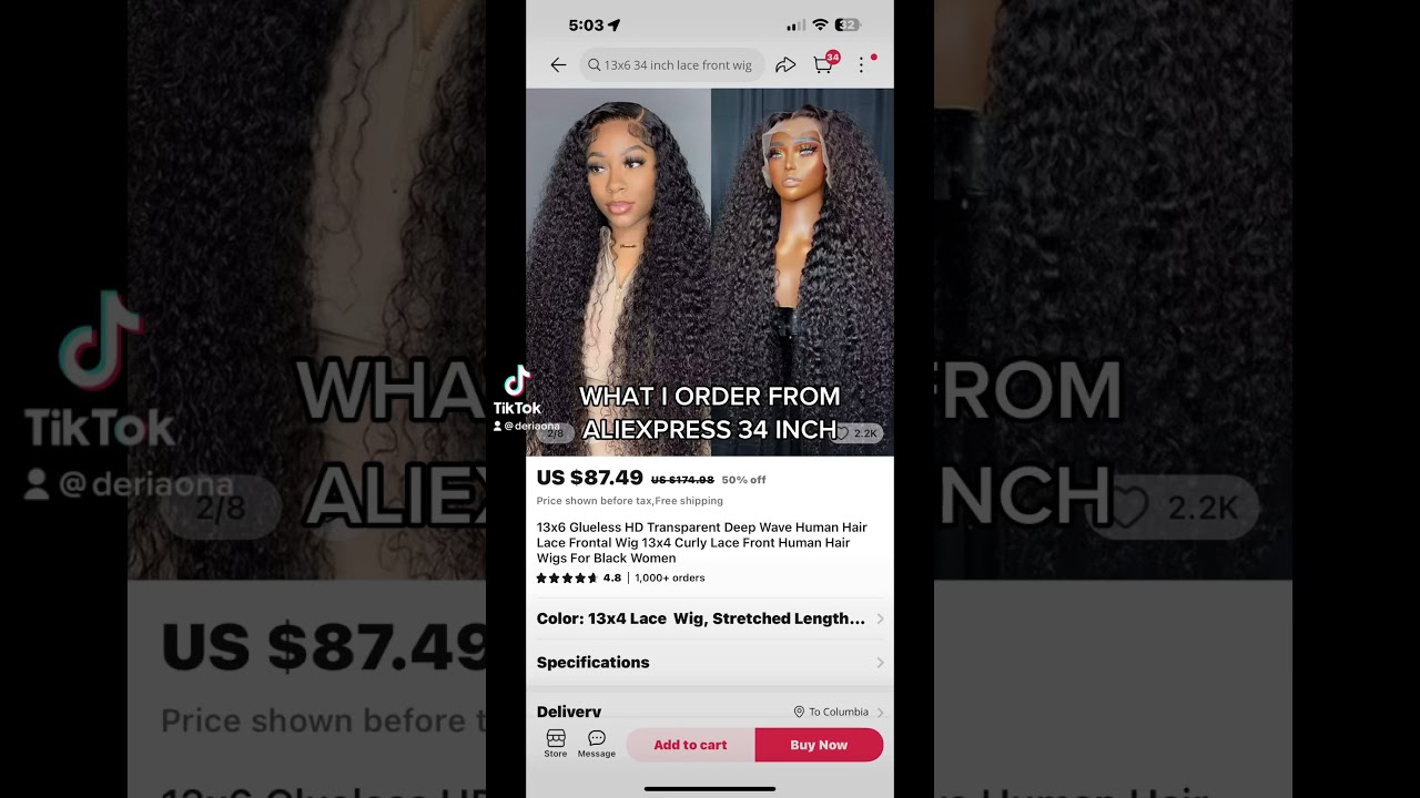 34INCH DEEP WAVE WIG UNDER 200 DOLLARS!!!! 