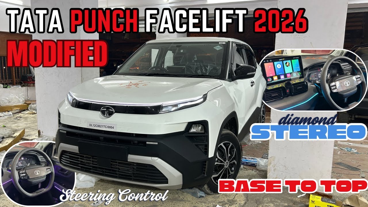 2026 Tata Punch Facelift Modified🔥 Sony Speakers and Diamond stereo🔥 Punch Facelift base to top