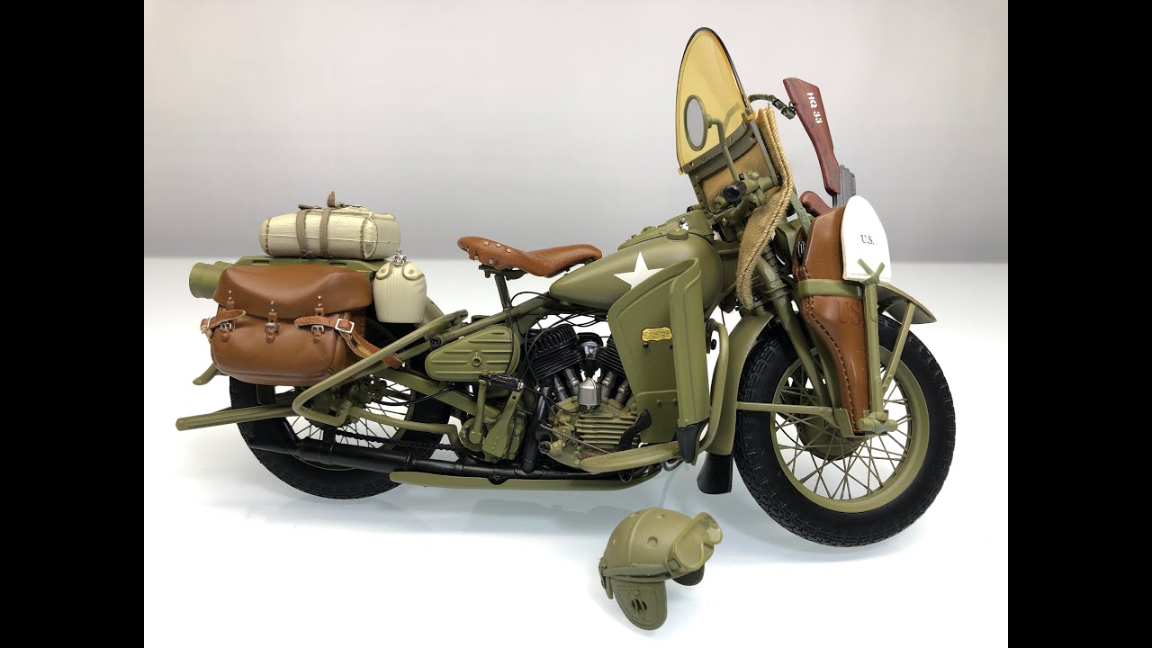 Harley Davidson WW2 1942 WLA War Horse US Army 1/10 Franklin Mint Diecast Motorcycle