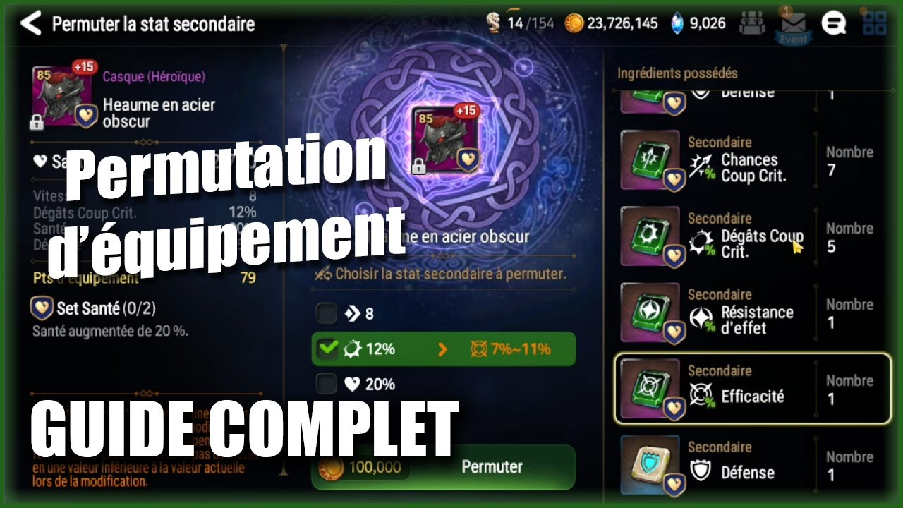 Permutation d'un équipement, ce qu'il faut savoir - GUIDE Epic Seven 2023