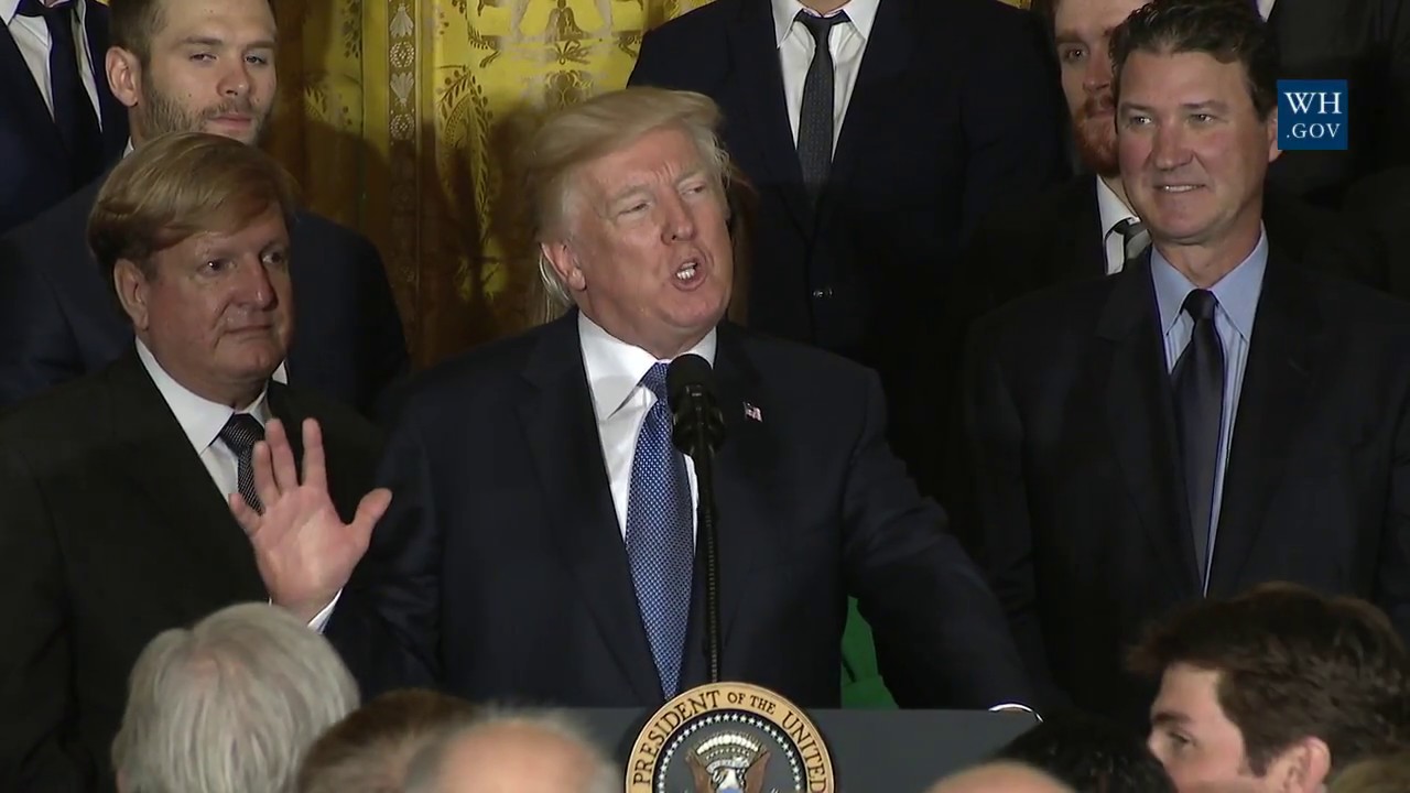 President Trump Welcomes The Pittsburgh Penguins to the White House