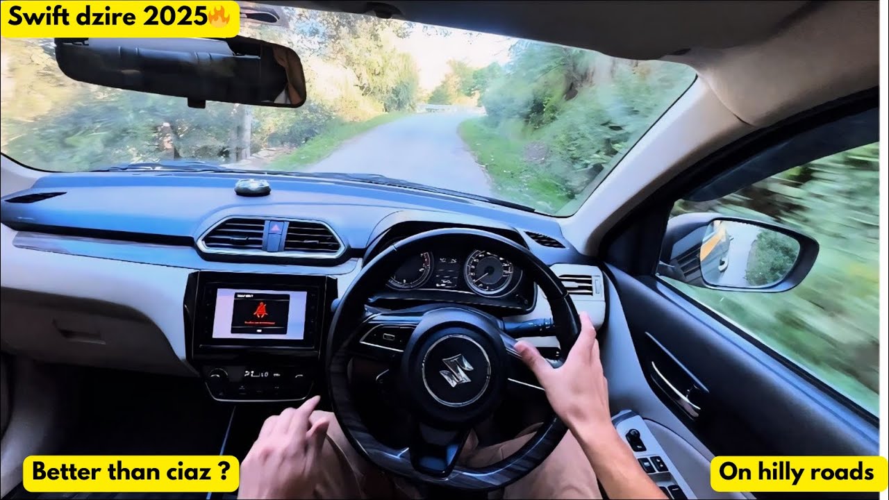 POV driving Swift Dzire ZXI 2025 on hilly roads|110NM TORQUE||80bhp|| Genuine review,mileage etc