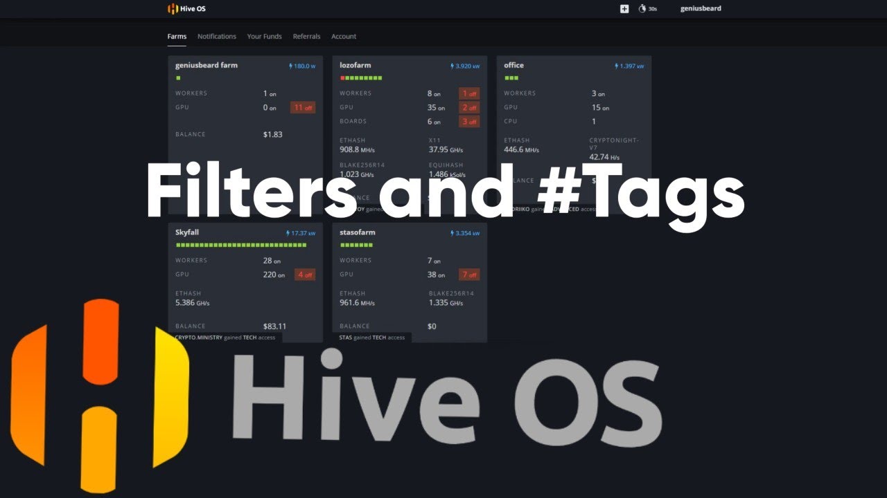 Filters & Tags in HiveOS