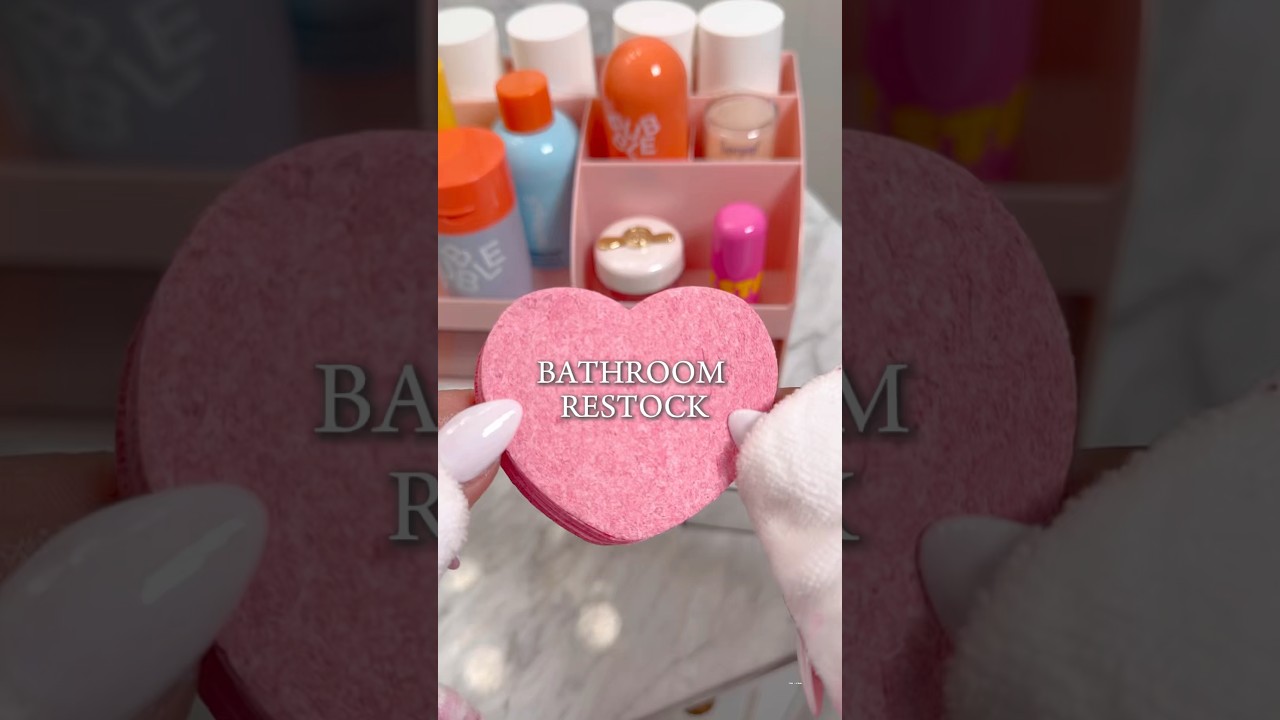 Restocking my daughter&rsquo;s bathroom 🌸 #restock #bathroomdecor #asmr #momlife #asmrrestock #skincare