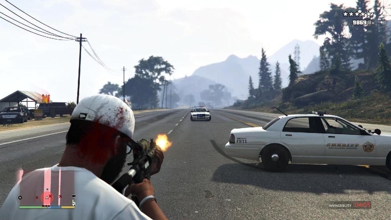 I killed tons of sheriff in GTA 5 part 1