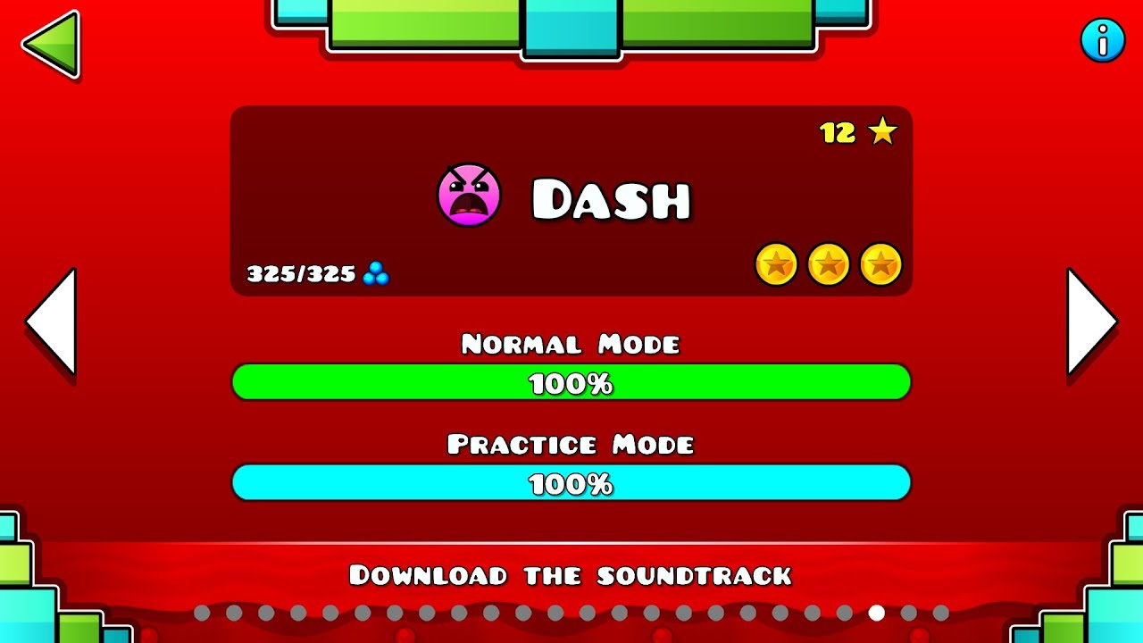 Geometry Dash 2.2 &ndash; &ldquo;Dash&rdquo; 100% Complete [All Coins]