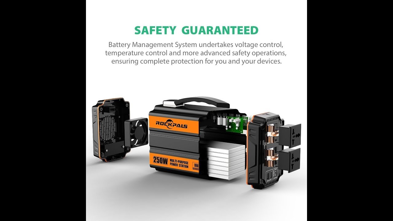 Rockpals 250-Watt Portable Generator Power Source Power Inverter