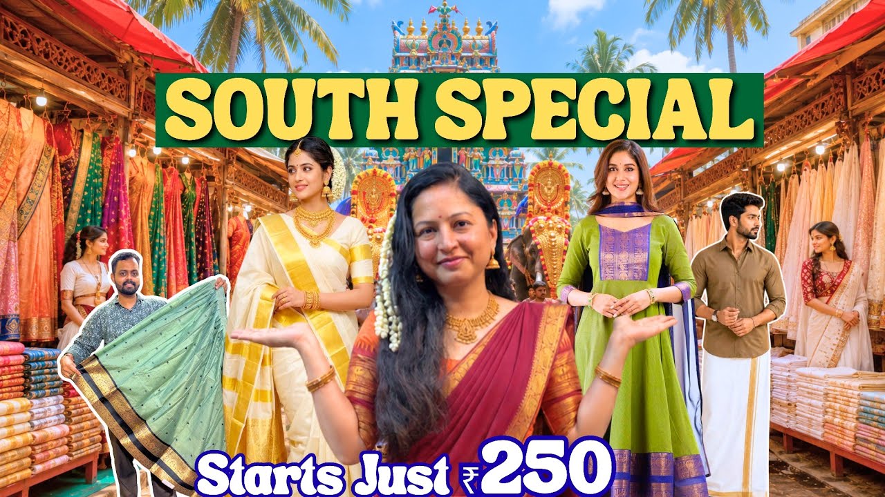 Hidden SOUTH INDIAN Market in Mumbai?😍 | Onam | Kerala Saree,Half saree,South cotton | Dadar Market