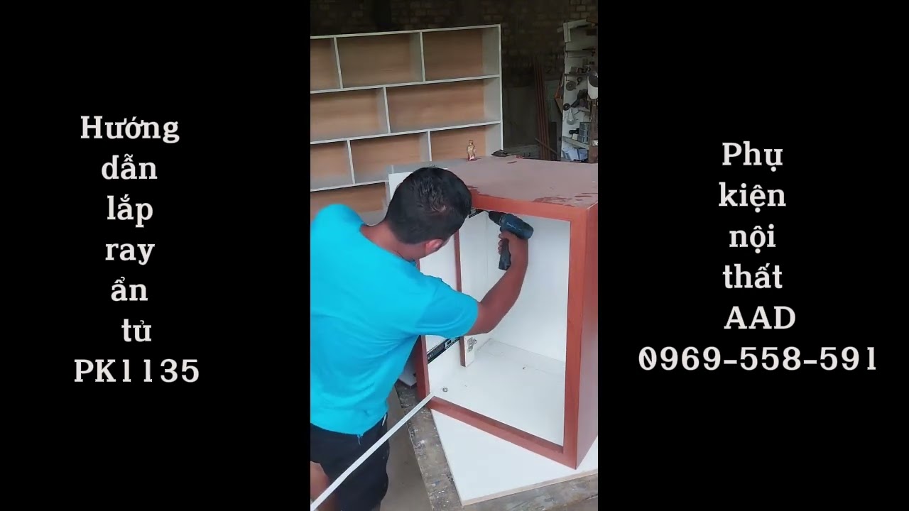 Hướng dẫn lắp ray trượt giấu c&aacute;nh tủ #huongdanlapdat