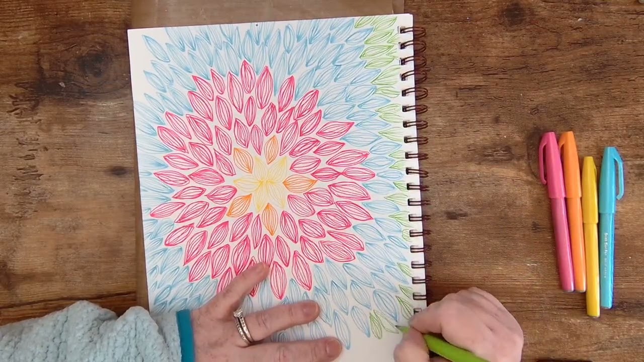 Slow Drawing Floral Doodle