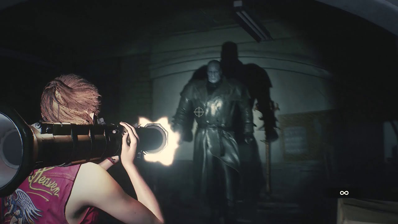 RE2 [PS4] Claire B Hardcore Speedrun W/ Infinite Minigun & Rocket Launcher | No Damage | No Saves