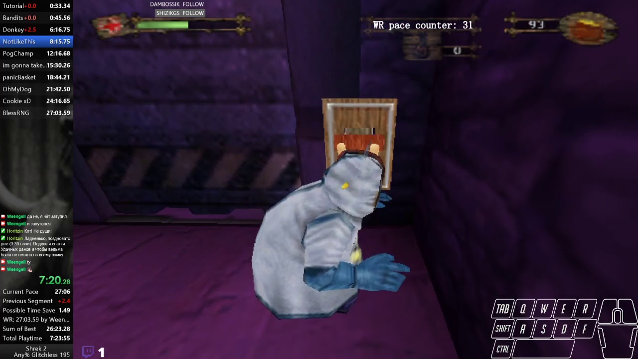 Shrek 2 (PC). Speedrun Glitchless% [LEGACY] in 26:38.07