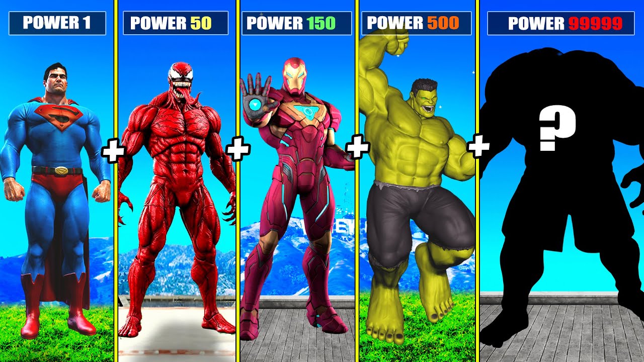 Fusion IRONMAN SUPERMAN HULK THANOS into GOD SUPERHERO in GTA 5!
