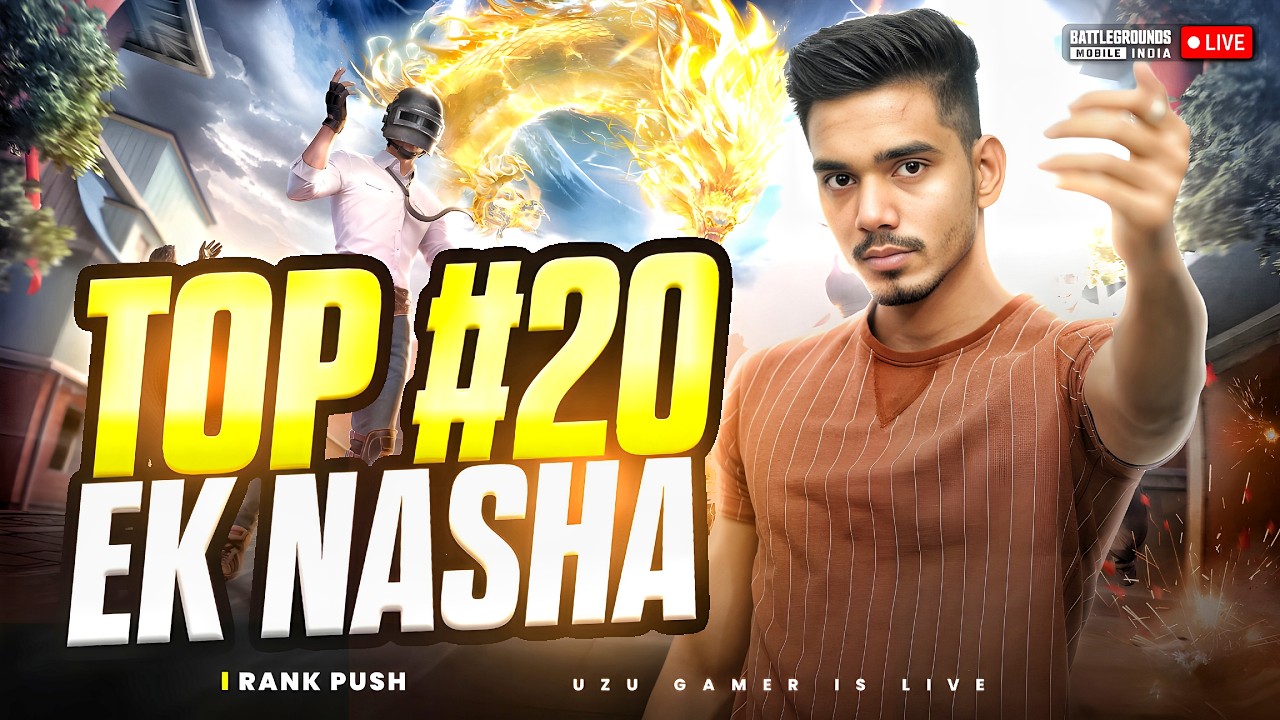 KYA AJJ TOP 20 HOGA ? | CONQUEROR RANK PUSH DAY - 10 | BGMI LIVE | UZU GAMER