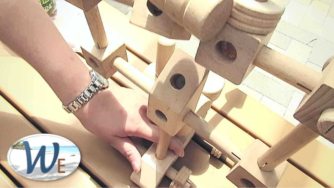 Wood train 🚂 on a PARK BENCH? | World English School Today