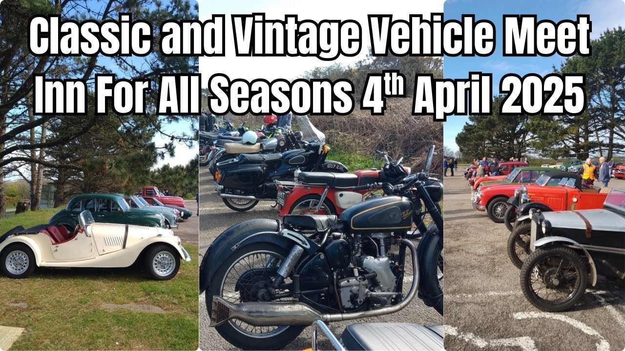 Classic & Vintage Car & Motorcycle Meet at The Inn For All seasons Cornwall England 4th April 2025