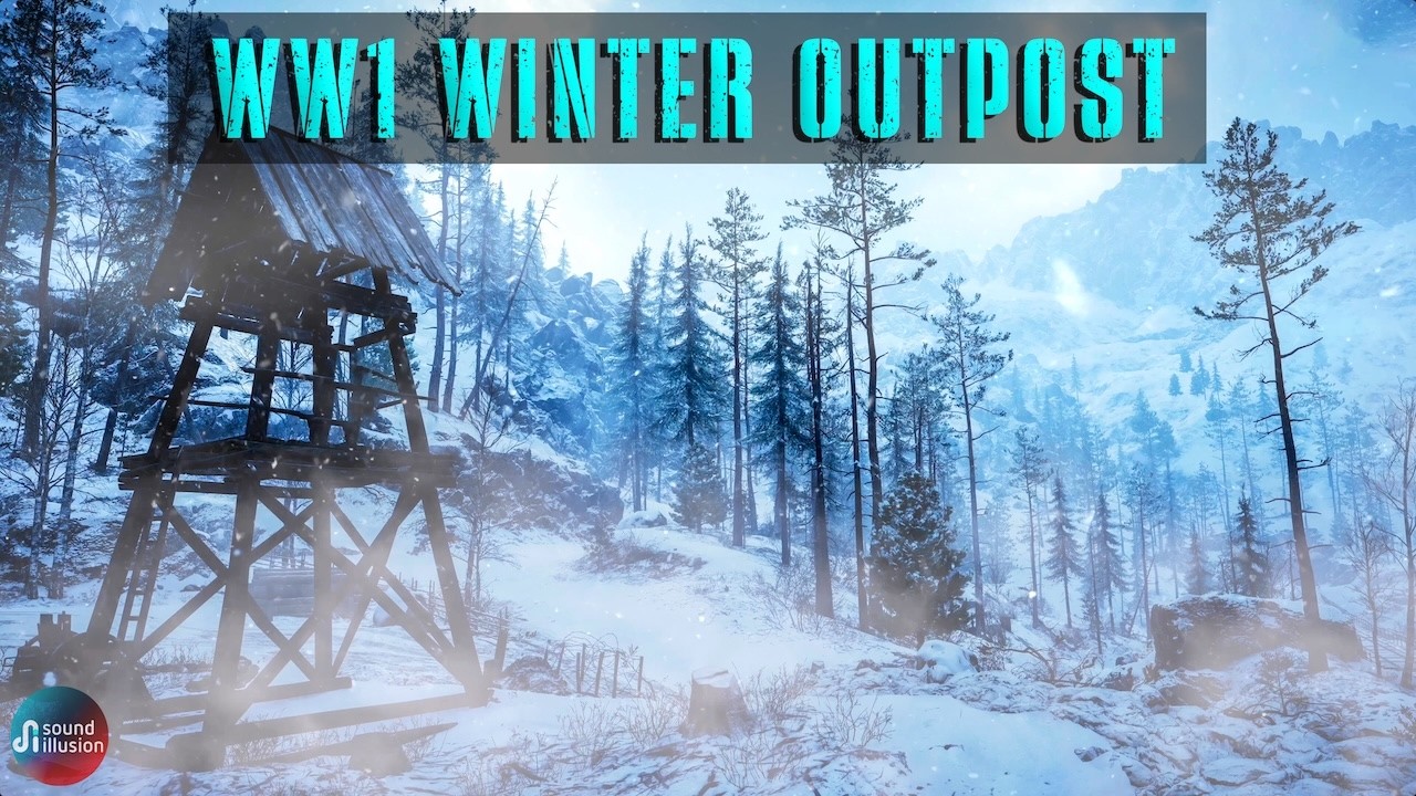 ❄️ WW1 Ambience – Winter evening at the Łupków Pass Outpost | Wind, Snow & Distant Artillery