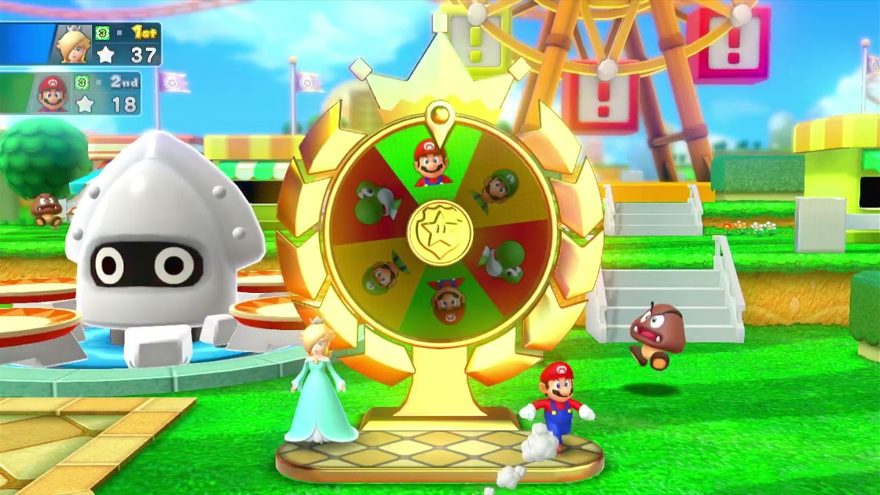 Mario Party 10 - Rosalina vs Yoshi vs Mario vs Luigi- Mushroom Park (Master CPU)