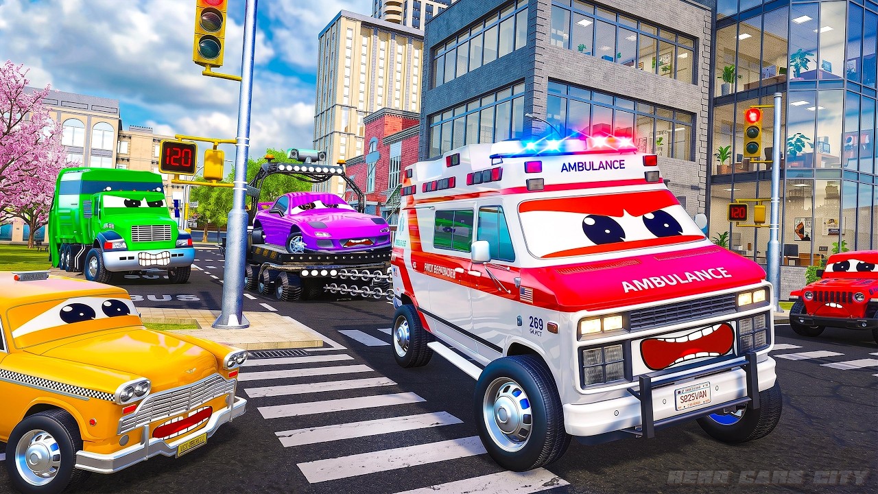EPIC Flood Rescue 🚑🚓🚒 Ambulance, Police & Fire Trucks Save City Cars!
