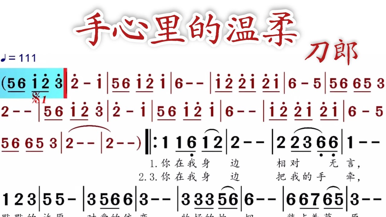 《手心里的温柔》简谱版  刀郎