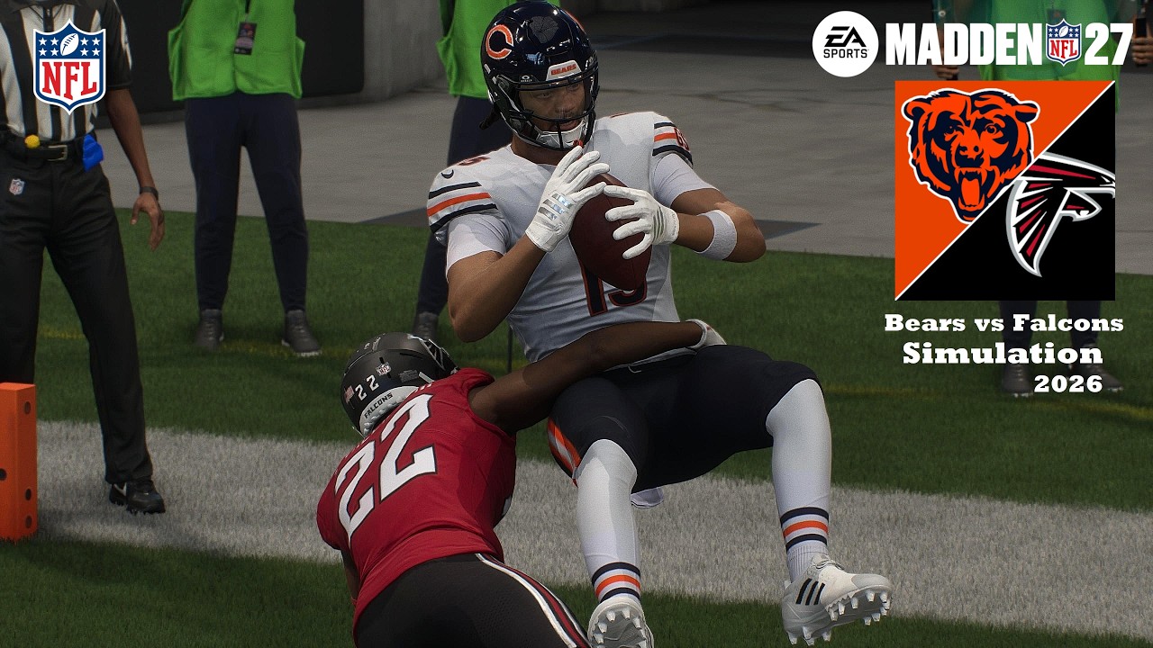 Симуляция Madden 27: Чикаго Беарз против Атланта Фэлконс (обновленные составы), геймплей 2026 года