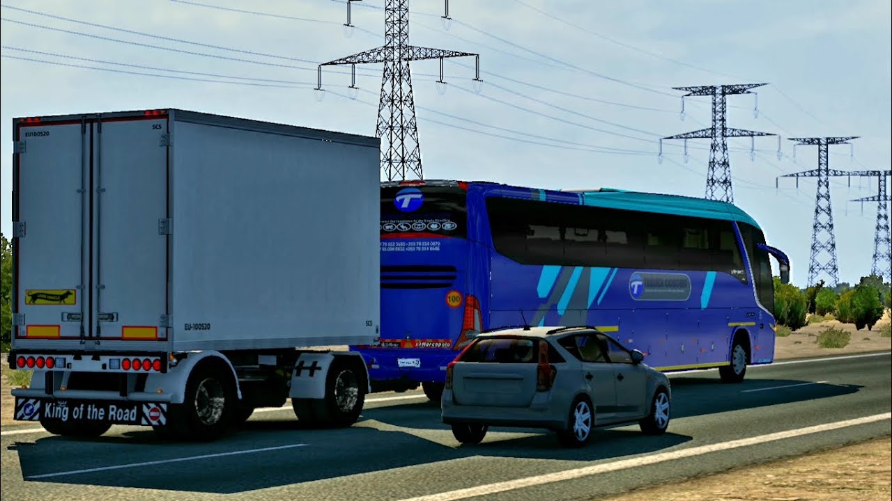 TAMUKA COACHES | MARCOPOLO G7 1200 | PULLING TRAILER | JOBURG TO HARARE | ETS2 1.50 | AFRICA MODS |