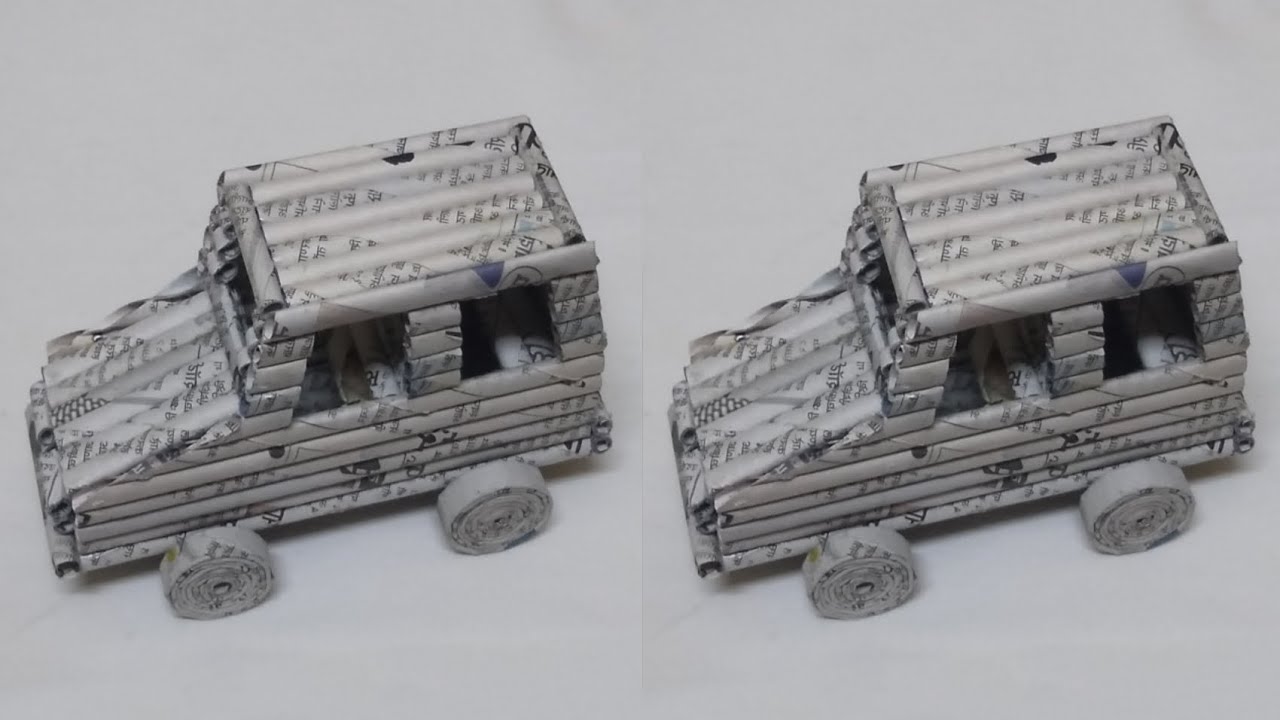 How to make a paper car | newspaper car | paper craft ideas | newspaper craft