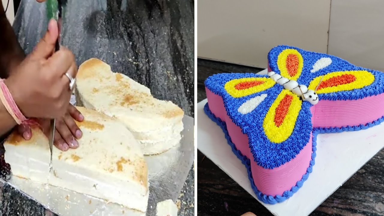 New Butter Cream Butterfly Cake | Simple ButterFly Cake