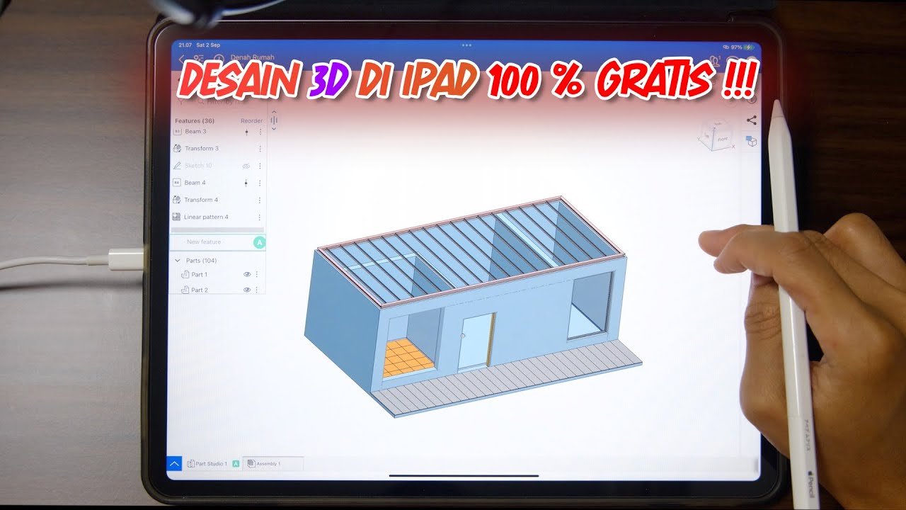 Cukup pakai IPAD‼️ Tutorial desain rumah pakai onshape